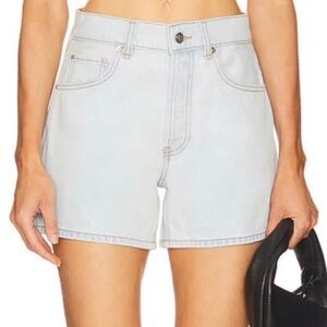 Anine Bing Dalton Bleached Blue Denim Shorts NWT